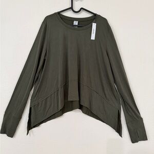 Ododos relaxed-fit Olive Long Sleeve Top